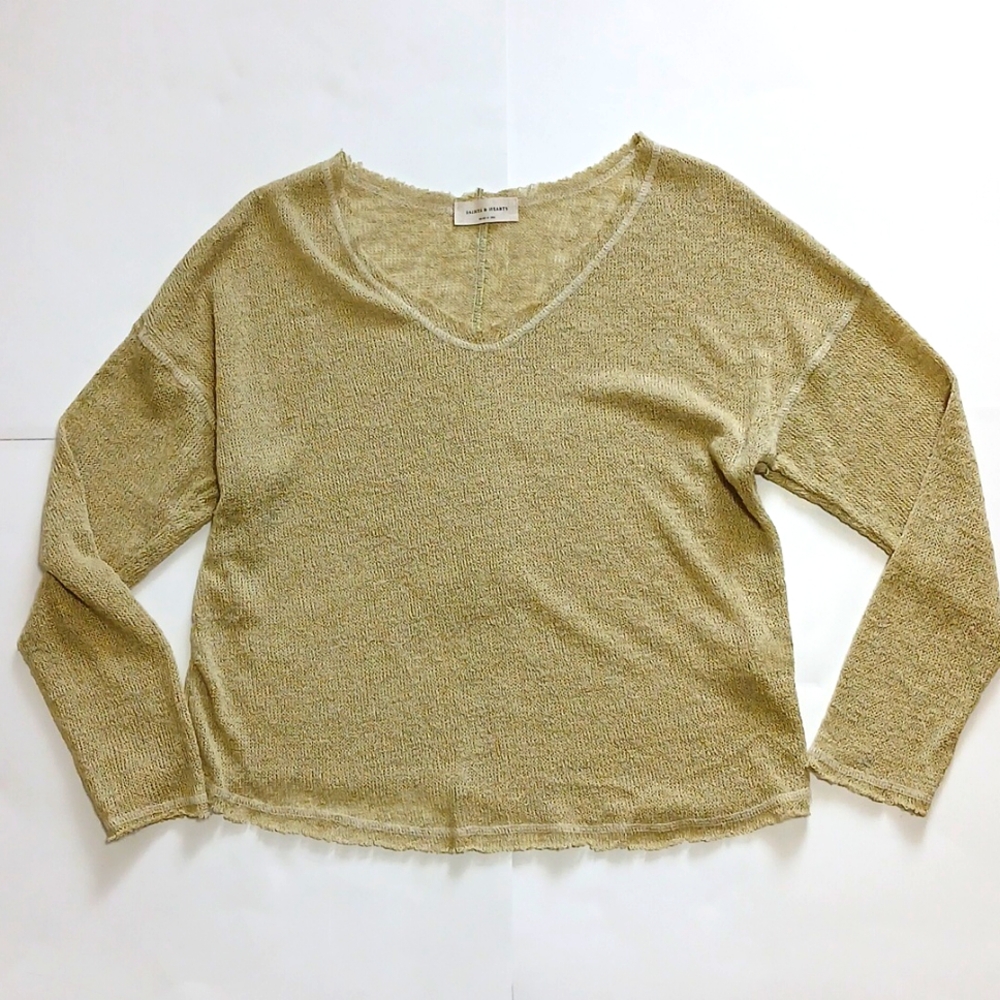 Saints & Hearts Raw Hem Knit Tunic SZ Medium